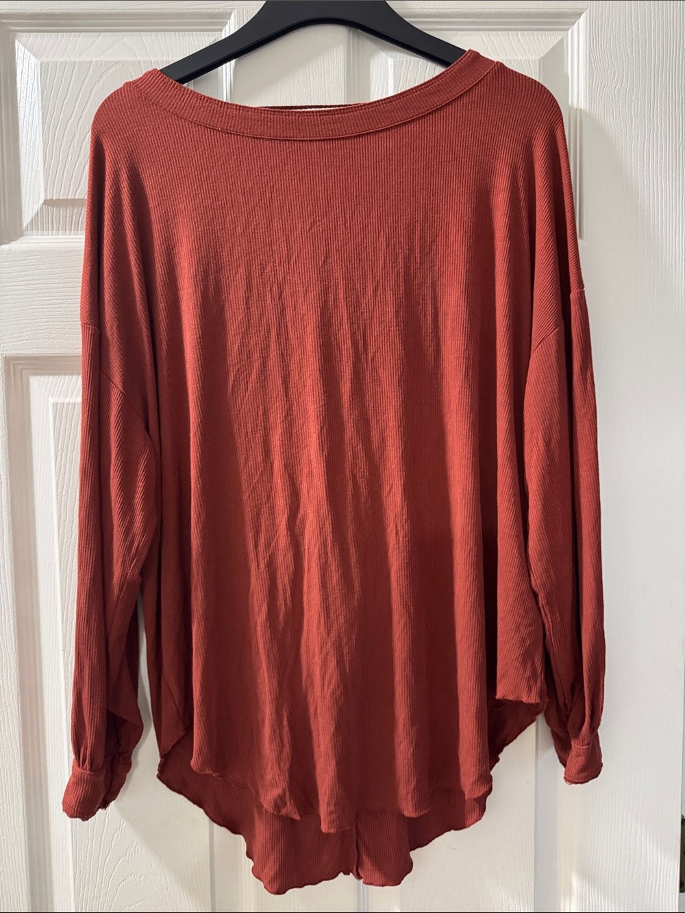 Free People Oversized Dolman Long Sleeve Top in Rust